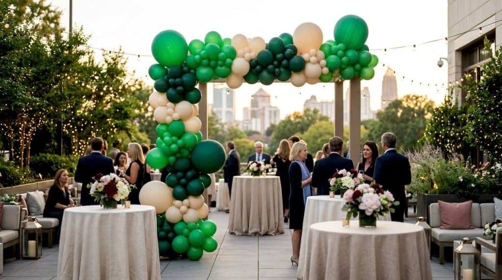 Types of Balloon Arch Designs for Every Celebration 5 Spiral balloon arch with luxury decor outdoors