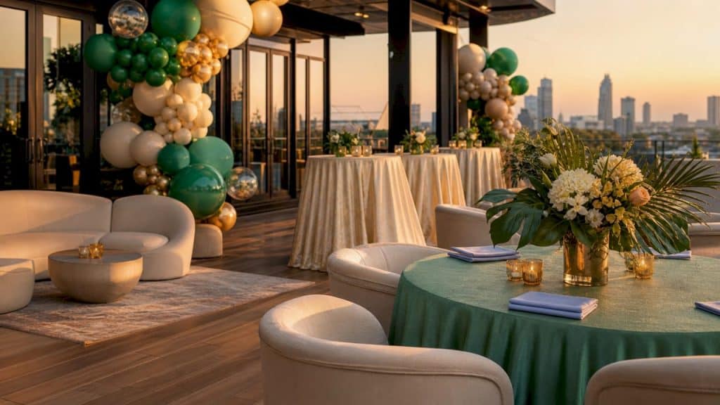 Event Decor Style Guide Explained for Planners 8 Luxury event decor with balloons in Atlanta venue