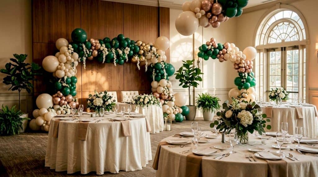 Elegant wedding balloon decor at Atlanta venue