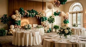Elegant wedding balloon decor at Atlanta venue