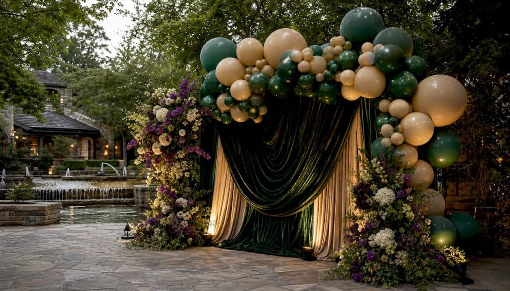 Types of Photo Op Backdrops: Your Complete Style Guide 8 Linen and balloon photo op backdrop at Atlanta event