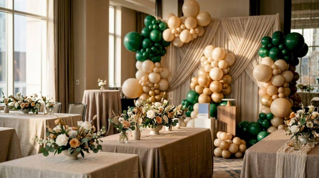 Luxury First Birthday Party Ideas for an Unforgettable Celebration 6 Luxurious first birthday balloon garland and floral decor in Atlanta venue