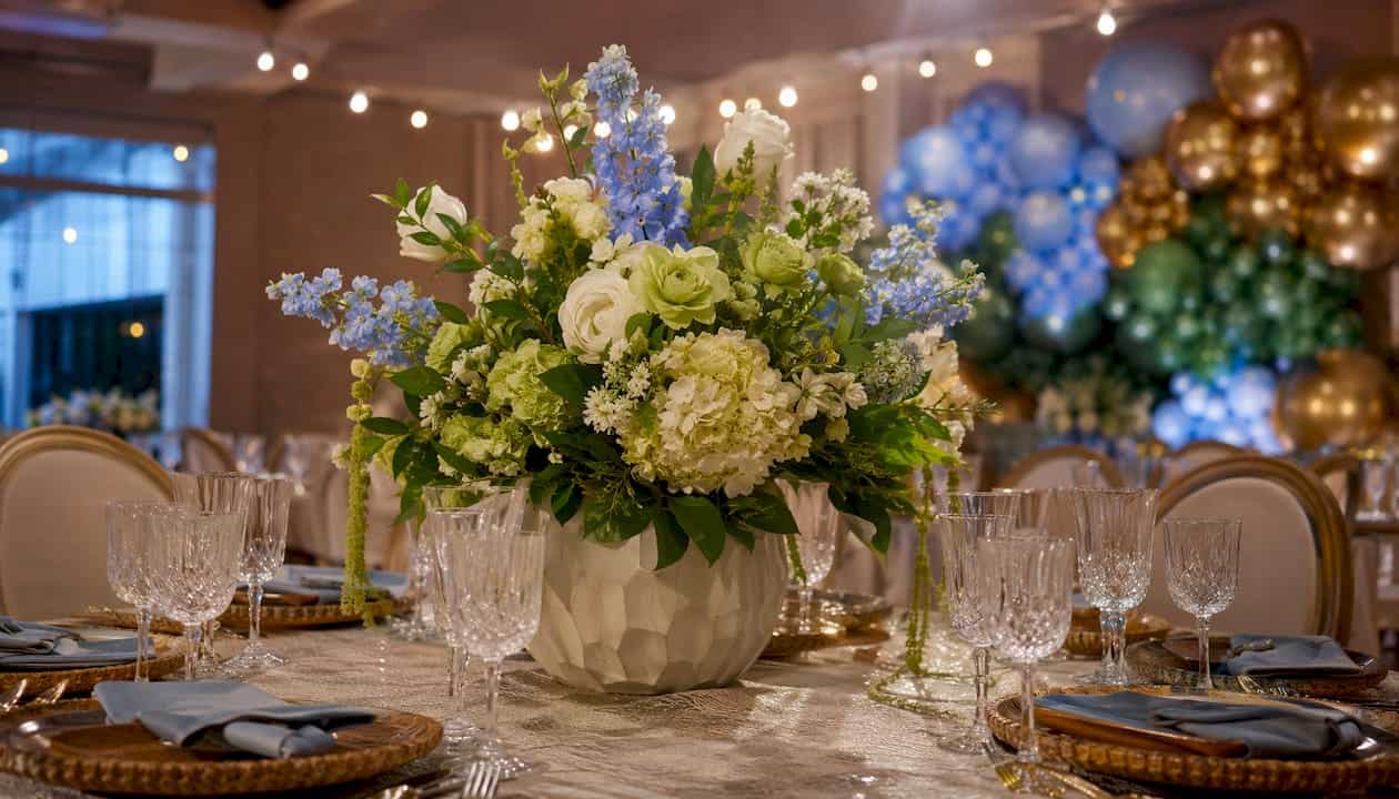 Elegant Birthday Party Decor Explained: Your 2026 Style Guide Luxury floral birthday table centerpiece close-up