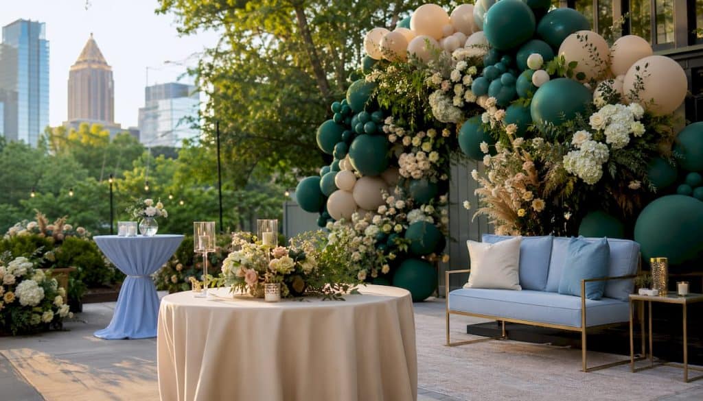 Role of Backdrops in Photography for Atlanta Planners 7 Luxury balloon backdrop in Atlanta event ballroom