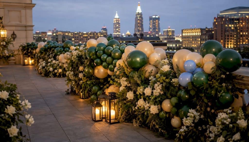 Types of Balloon Sculpture Designs for Luxury Atlanta Events 6 Luxury balloon garland at elegant Atlanta event venue