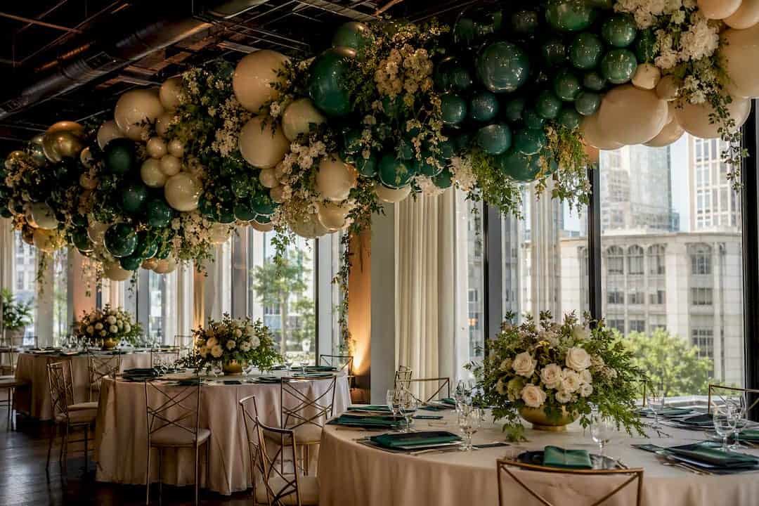 Design Stories 44 Wide luxury balloon canopy ceiling decor at Atlanta venue