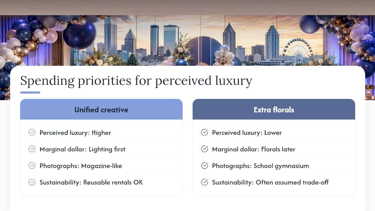 Planners: Camera Ready, Balloon Forward Corporate Awards Banquet Decor Corporate banquet decor investment priorities
