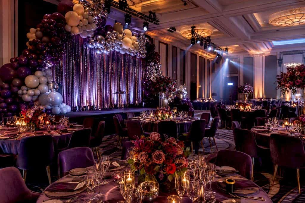 2700K to 3000K: Event Lighting Basics for Atlanta Hosts Luxury Atlanta gala with layered balloon lighting
