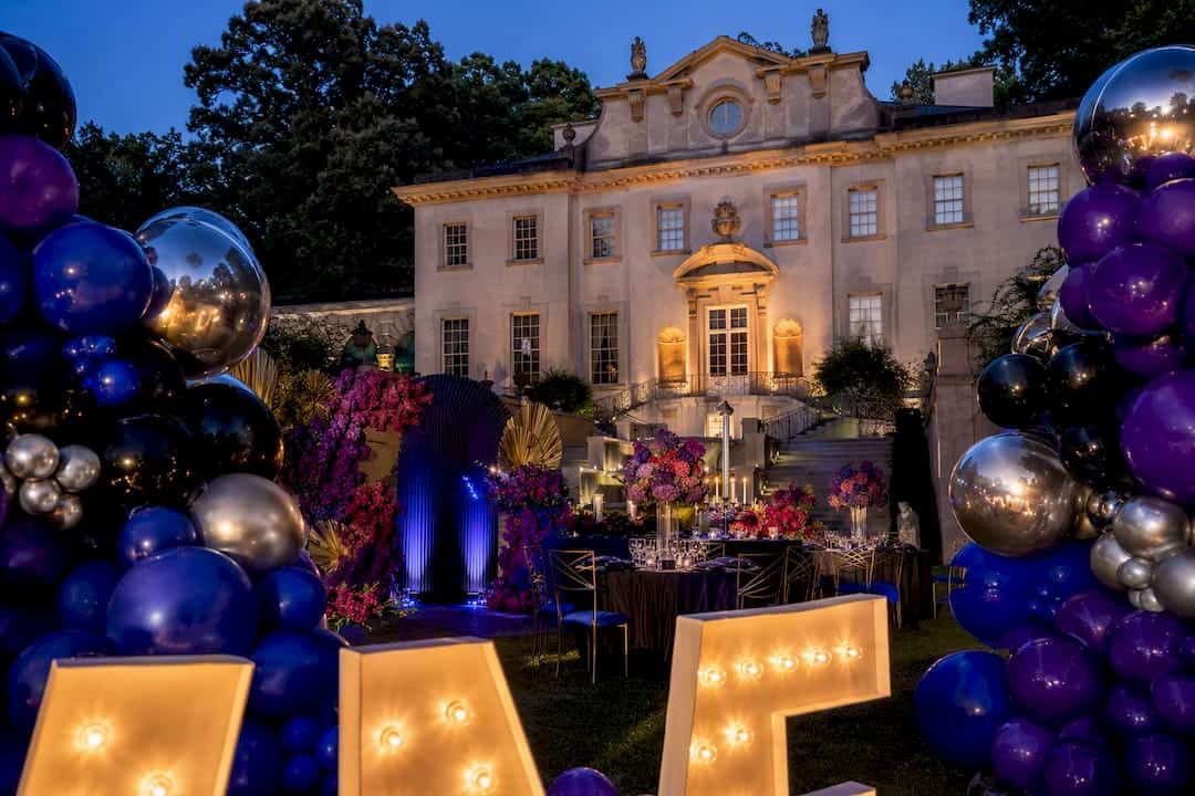 Luxury Atlanta event with marquee letter details