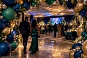 Luxury Atlanta event with balloon entrance tunnel