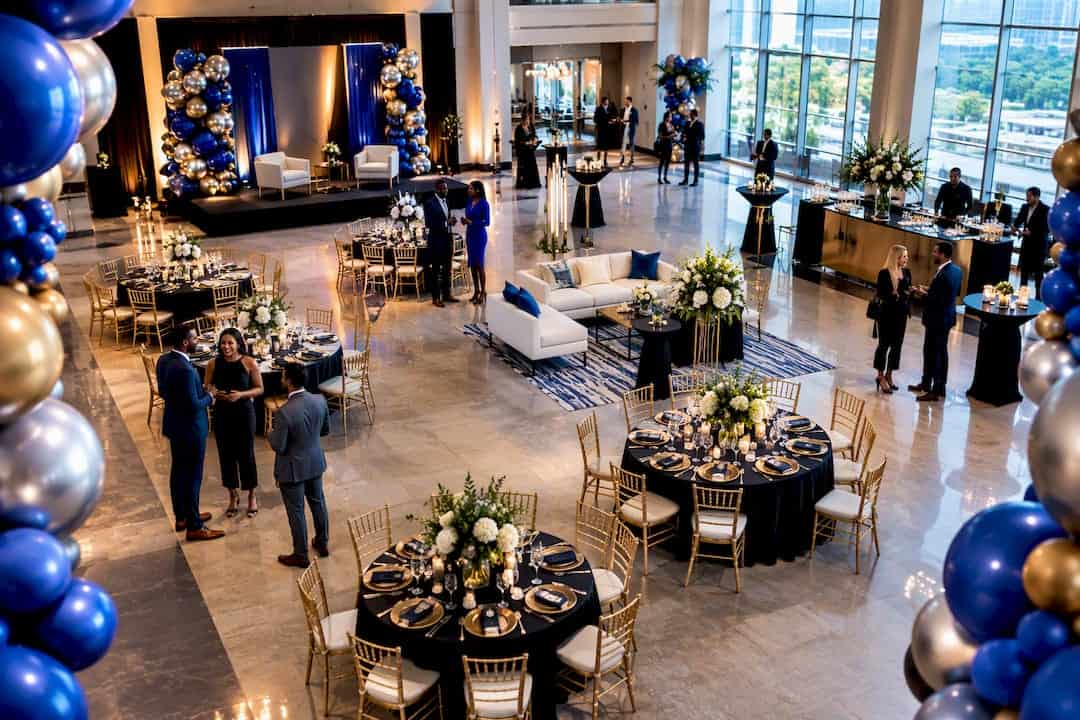Luxury Atlanta event with compliant balloon décor