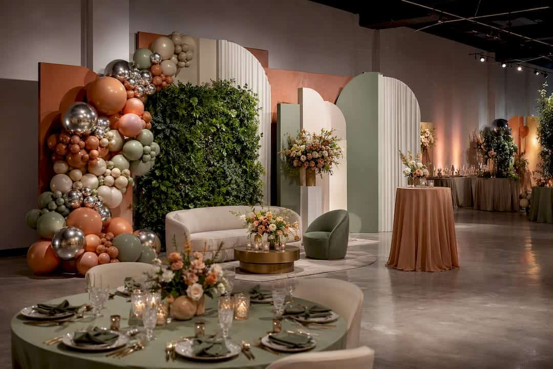 6 Photo First Product Launch Backdrops Atlanta Planners Use 2 Reusable modular backdrop with rented greenery