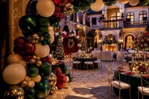 Luxury Atlanta Christmas balloon event setup