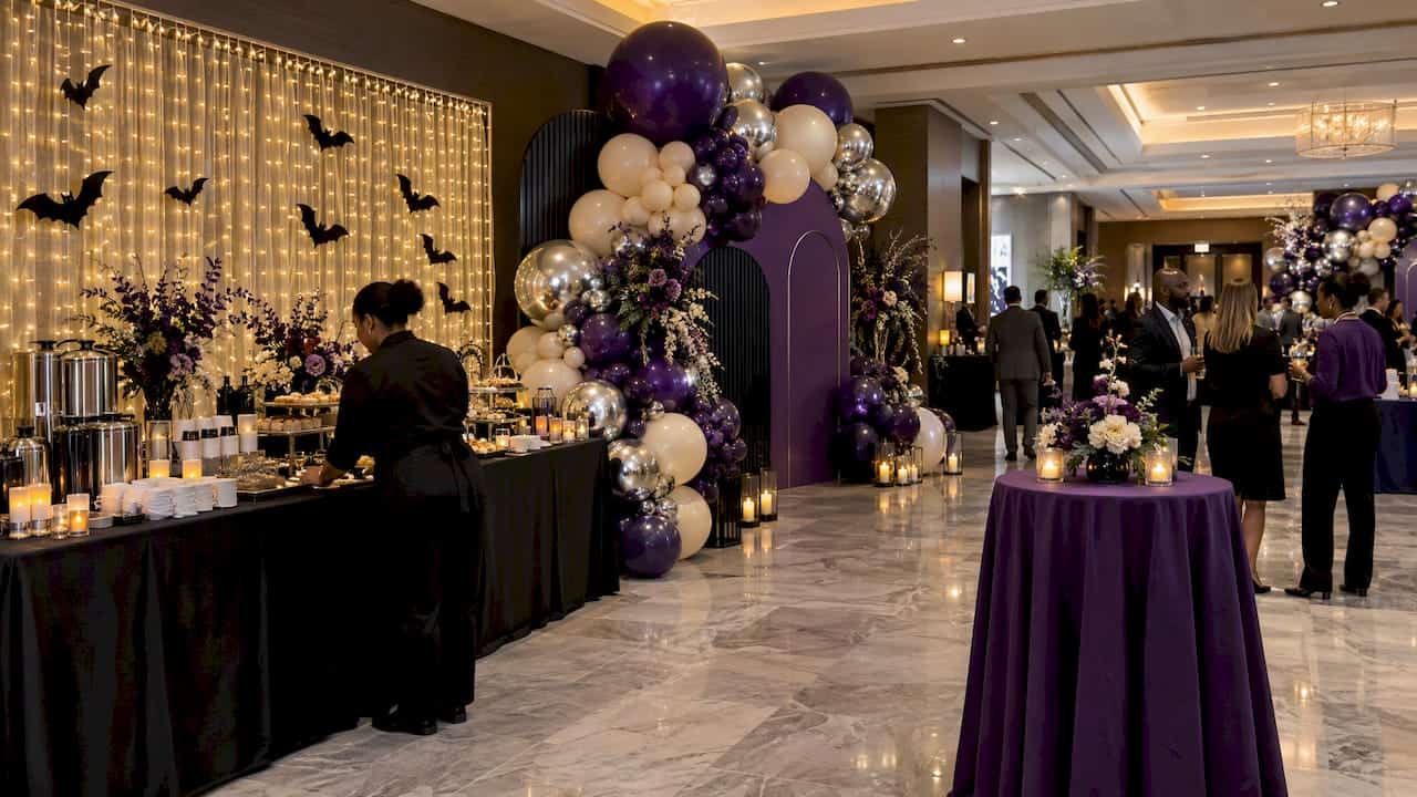 3 Quick Office Halloween Decor Wins That Stay Code Compliant 1 Battery LEDs and flameless candles at office event