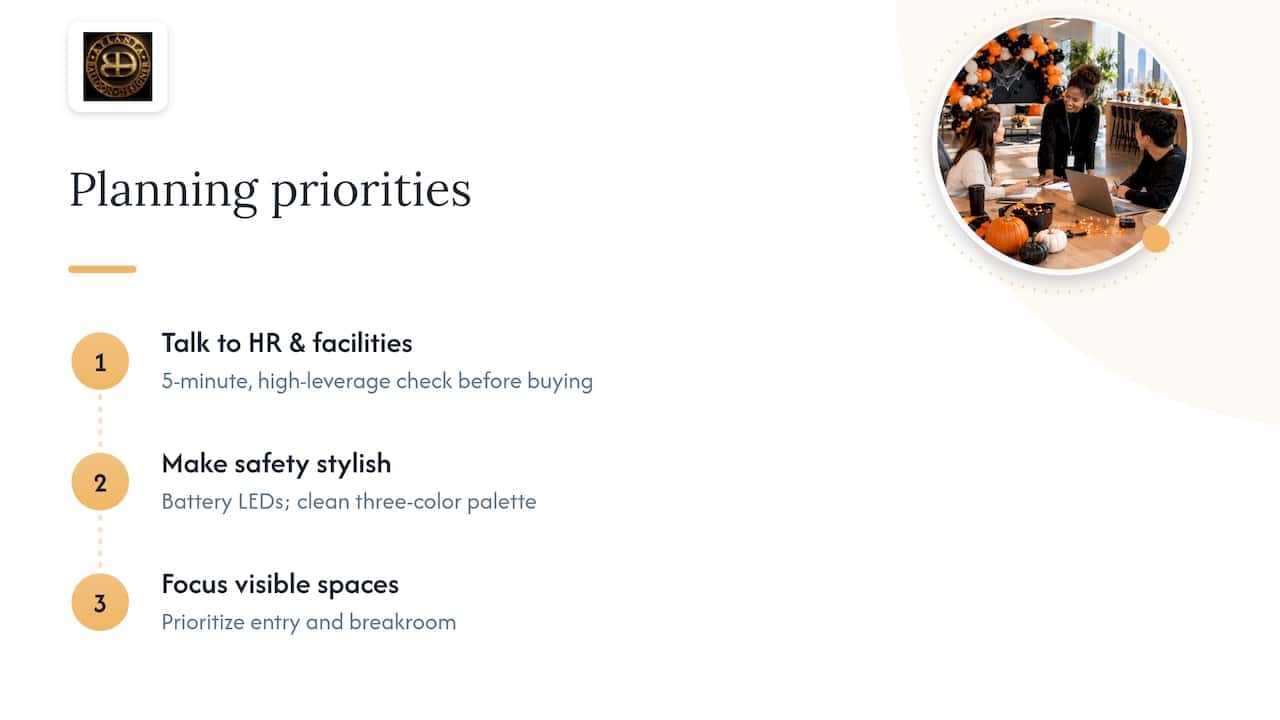 3 Quick Office Halloween Decor Wins That Stay Code Compliant 2 What Actually Matters Most in Office Halloween Planning — overview diagram