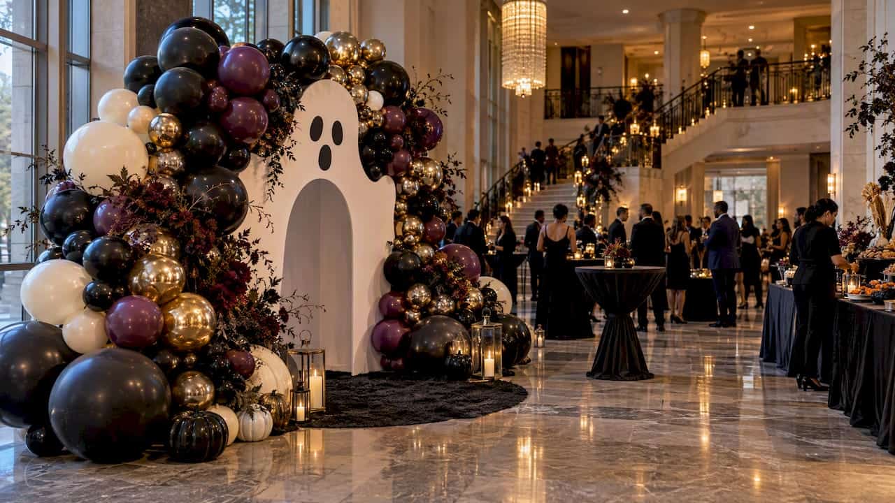Luxury Atlanta Halloween balloon event decor