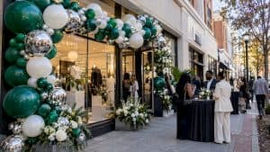 Air-filled balloon display at Atlanta retail storefront