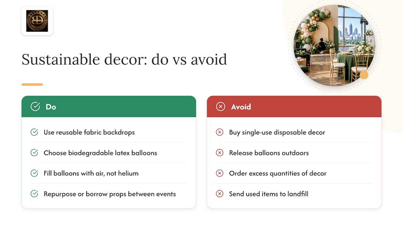 6–8 Weeks to Fundraising First School Event Decor and Fire Safety 2 6. Sustainability and eco-friendly decor options for school events — overview diagram