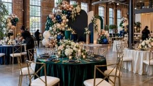 Metallic balloon palettes at an Atlanta event