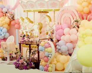 Pastel carousel colossal staging 2nd Birthday