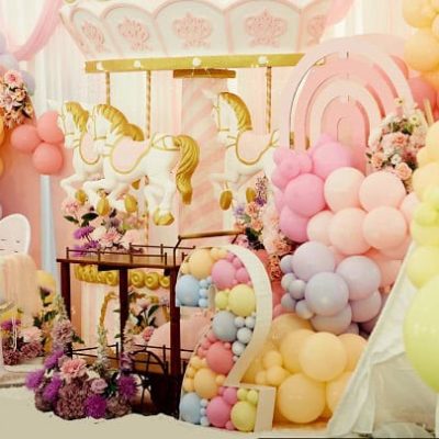 Pastel carousel colossal staging 2nd Birthday